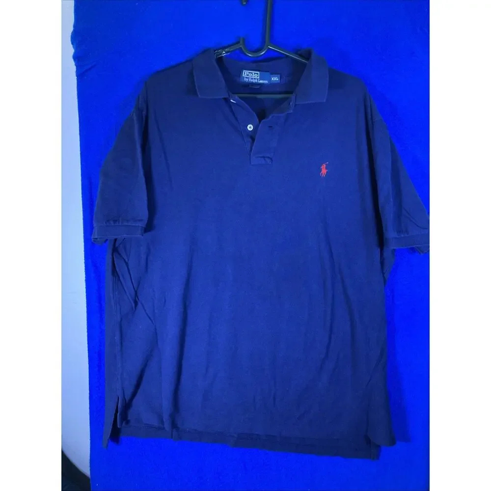 Polo By Ralph Lauren Men XXL Royal Blue Polo Shirt Short Sleeve red pony